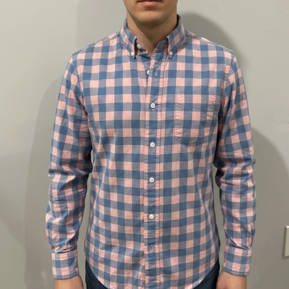 J.Crew Men's‎ Blue and Pink Checkered Shirt